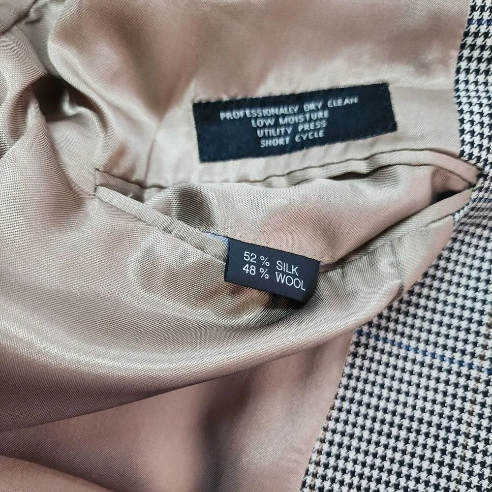 JOS.‎ A. BANK HOUNDSTOOTH SILK/WOOL BLEND BLAZER 44L